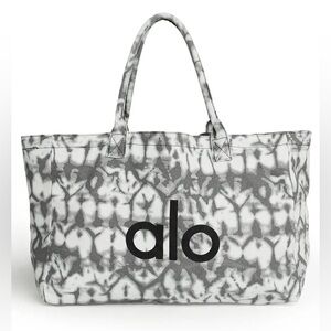 ALO Yoga Monochrome Grey/Gray Tie Dye Tote Bag